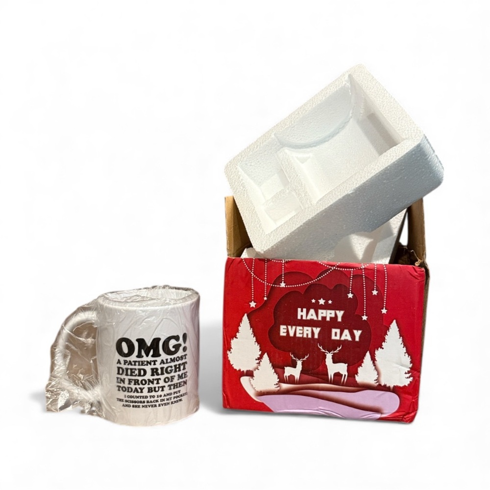 💚💰BOGO FREE Funny Comic Nurse Patient Coffee Mug NIB